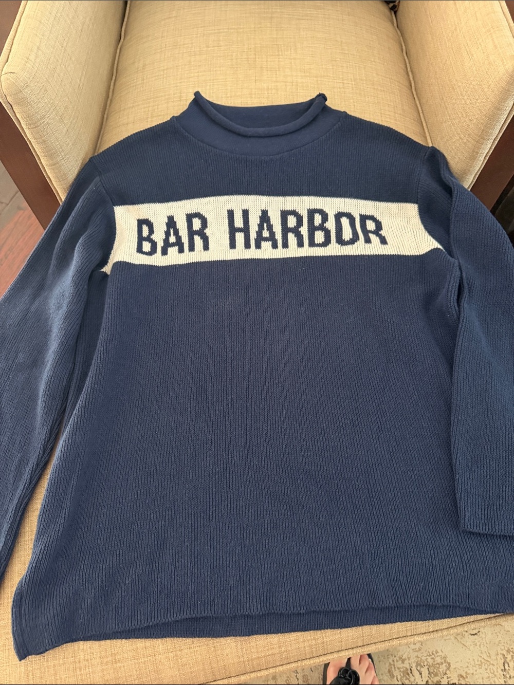 Bar Harbor Navy Crewneck Tunic Sweater - Unbranded
